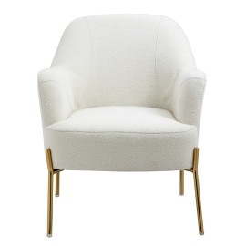 Della Boucle White Accent Chair