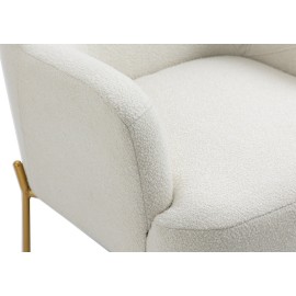 Della Boucle White Accent Chair