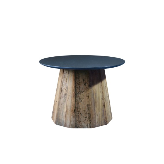 Industrie Small Round Coffee Table Black Top