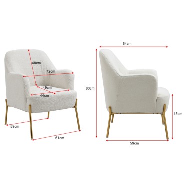 Della Vanilla White Accent Chair