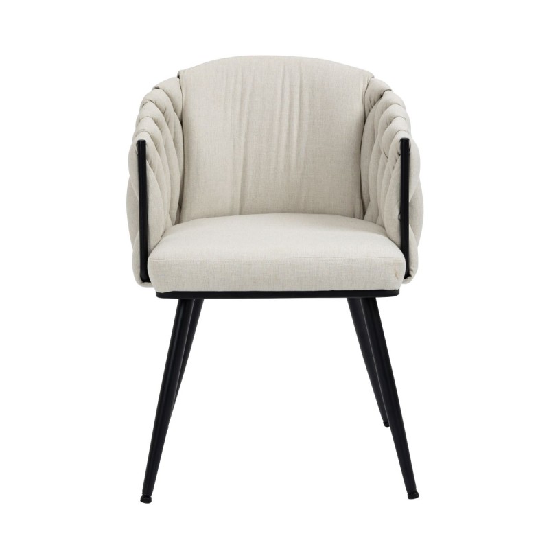 Taniya Fabric Dining Chair with Black Legs (Set of 2)