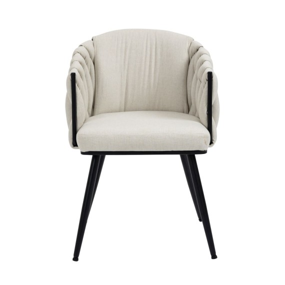 Taniya Fabric Dining Chair with Black Legs (Set of 2)