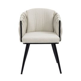 Taniya Fabric Dining Chair with Black Legs (Set of 2)