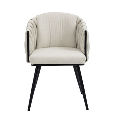 Taniya Fabric Dining Chair with Black Legs (Set of 2)