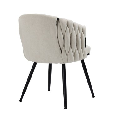 Taniya Fabric Dining Chair with Black Legs (Set of 2)