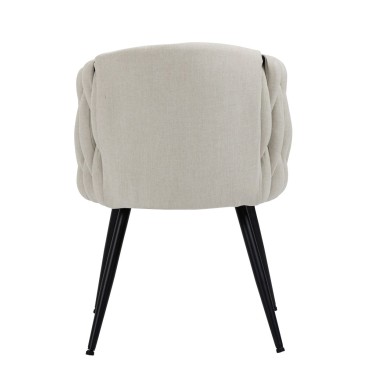 Taniya Fabric Dining Chair with Black Legs (Set of 2)