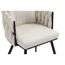 Taniya Fabric Dining Chair with Black Legs (Set of 2)