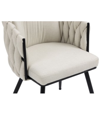 Taniya Fabric Dining Chair with Black Legs (Set of 2)