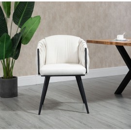 Taniya Fabric Dining Chair with Black Legs (Set of 2)