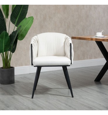 Taniya Fabric Dining Chair with Black Legs (Set of 2)