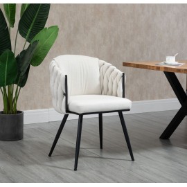 Taniya Fabric Dining Chair with Black Legs (Set of 2)