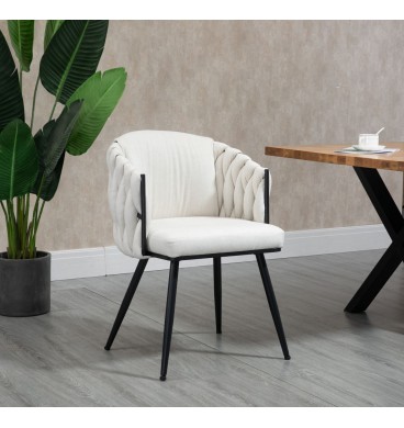 Taniya Fabric Dining Chair with Black Legs (Set of 2)