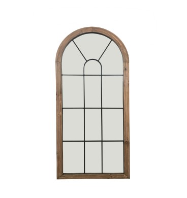 Industrie Arched Wooden Mirror