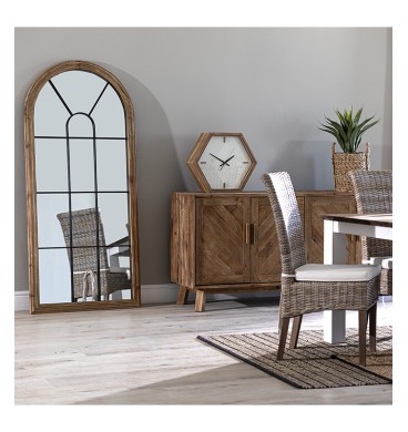 Industrie Arched Wooden Mirror
