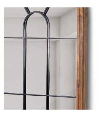 Industrie Arched Wooden Mirror