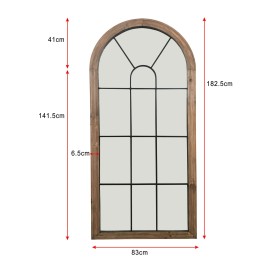 Industrie Arched Wooden Mirror