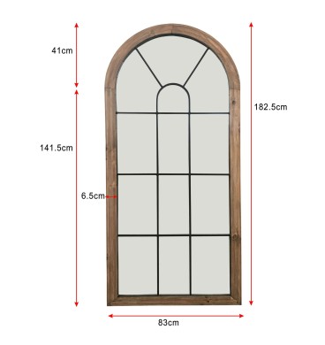 Industrie Arched Wooden Mirror