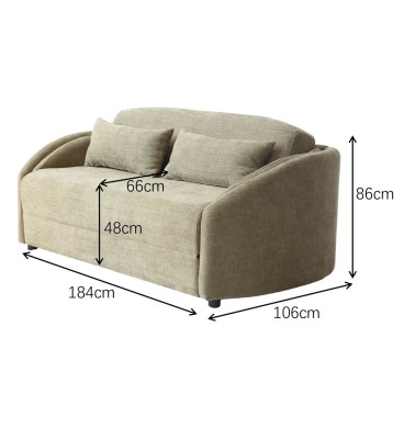 Cuddle Foldout Sofa Bed, 2 Seater