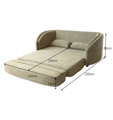 Cuddle Foldout Sofa Bed, 2 Seater