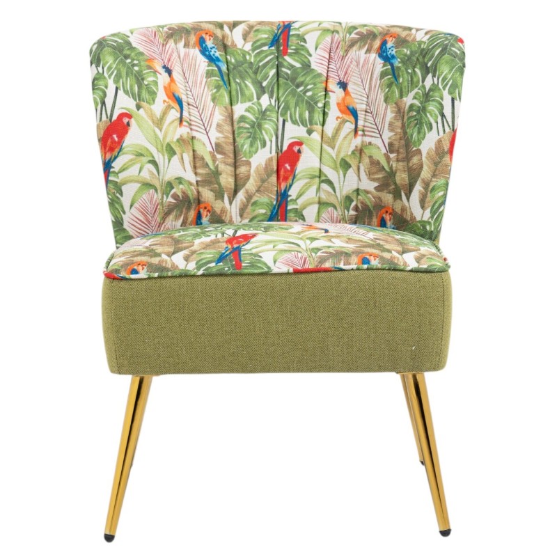 Red Parrots on Green Tropical Forest Chair v2
