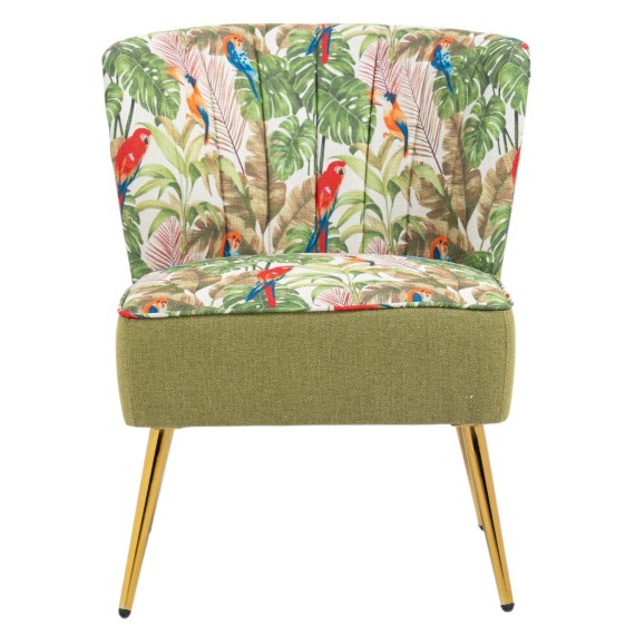 Red Parrots on Green Tropical Forest Chair v2