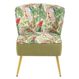 Red Parrots on Green Tropical Forest Chair v2