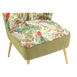 Red Parrots on Green Tropical Forest Chair v2