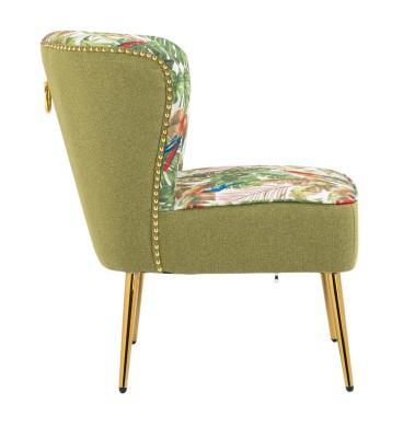 Red Parrots on Green Tropical Forest Chair v2