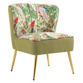 Red Parrots on Green Tropical Forest Chair v2