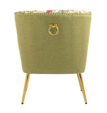 Red Parrots on Green Tropical Forest Chair v2