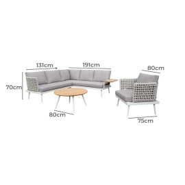 Casey 4-Piece Outdoor Lounge Set - Grey