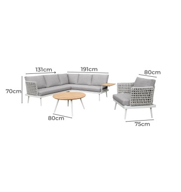 Casey 4-Piece Outdoor Lounge Set - Grey