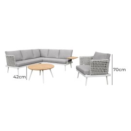 Casey 4-Piece Outdoor Lounge Set - Grey