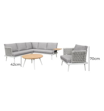 Casey 4-Piece Outdoor Lounge Set - Grey