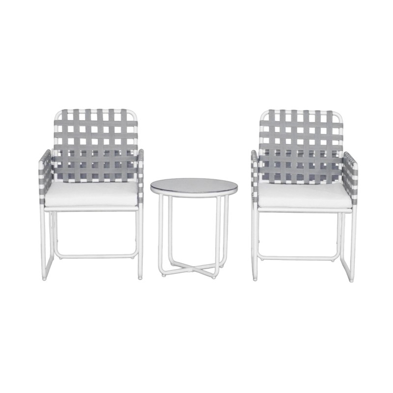 Brooke 3-Piece Outdoor Balcony Set - Grey