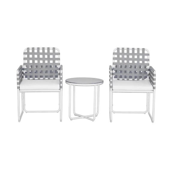 Brooke 3-Piece Outdoor Balcony Set - Grey