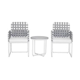 Brooke 3-Piece Outdoor Balcony Set - Grey
