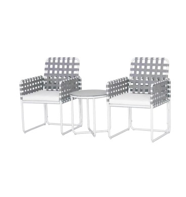 Brooke 3-Piece Outdoor Balcony Set - Grey