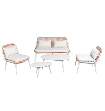Bennie 5-Piece Outdoor Lounge Set - Cream