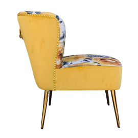 Yellow Roses on Grey Accent Chair v2