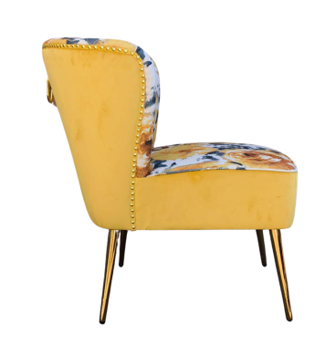 Yellow Roses on Grey Accent Chair v2