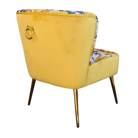 Yellow Roses on Grey Accent Chair v2