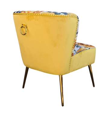 Yellow Roses on Grey Accent Chair v2