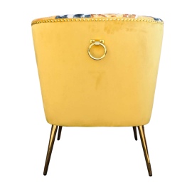 Yellow Roses on Grey Accent Chair v2