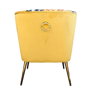 Yellow Roses on Grey Accent Chair v2