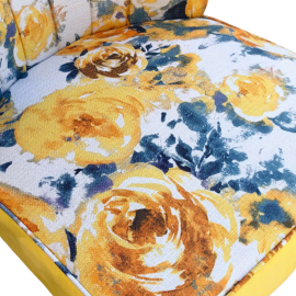 Yellow Roses on Grey Accent Chair v2