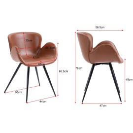 Slim PU Leather Dining Chair, Set of 2