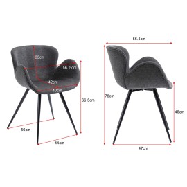 Slim Knit Fabric Dining Chair, Set of 2