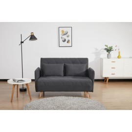 Lincoln Grey Fabric Click Clack Sofa Bed, 2 Seater