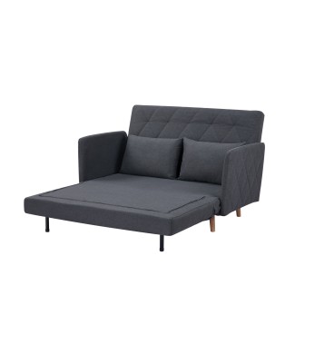 Lincoln Grey Fabric Click Clack Sofa Bed, 2 Seater